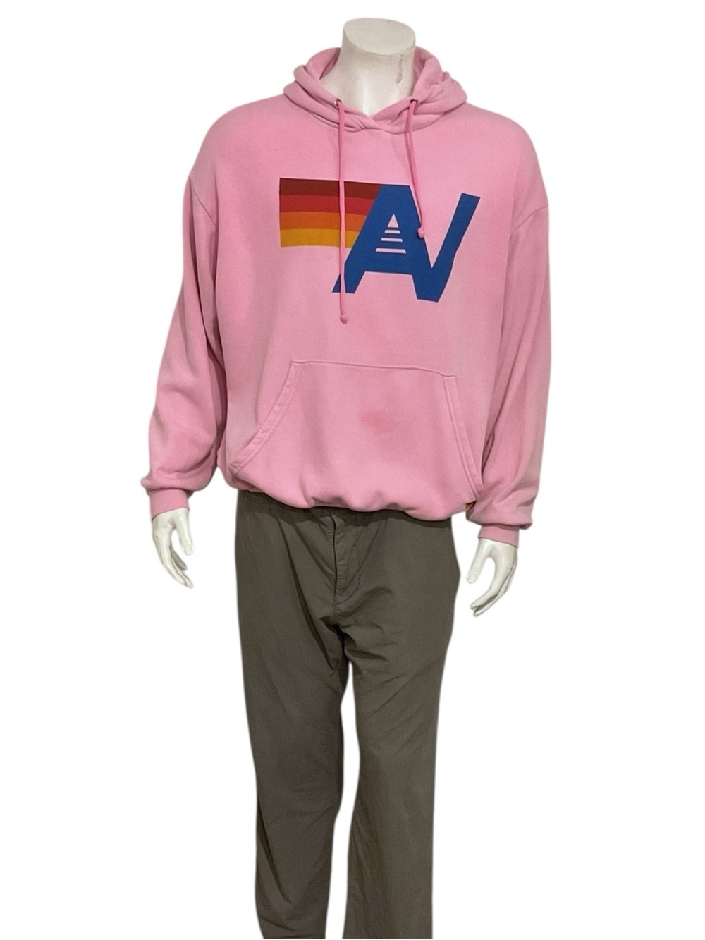 Aviator Nation Unisex Pink Graphic Print Hoodie